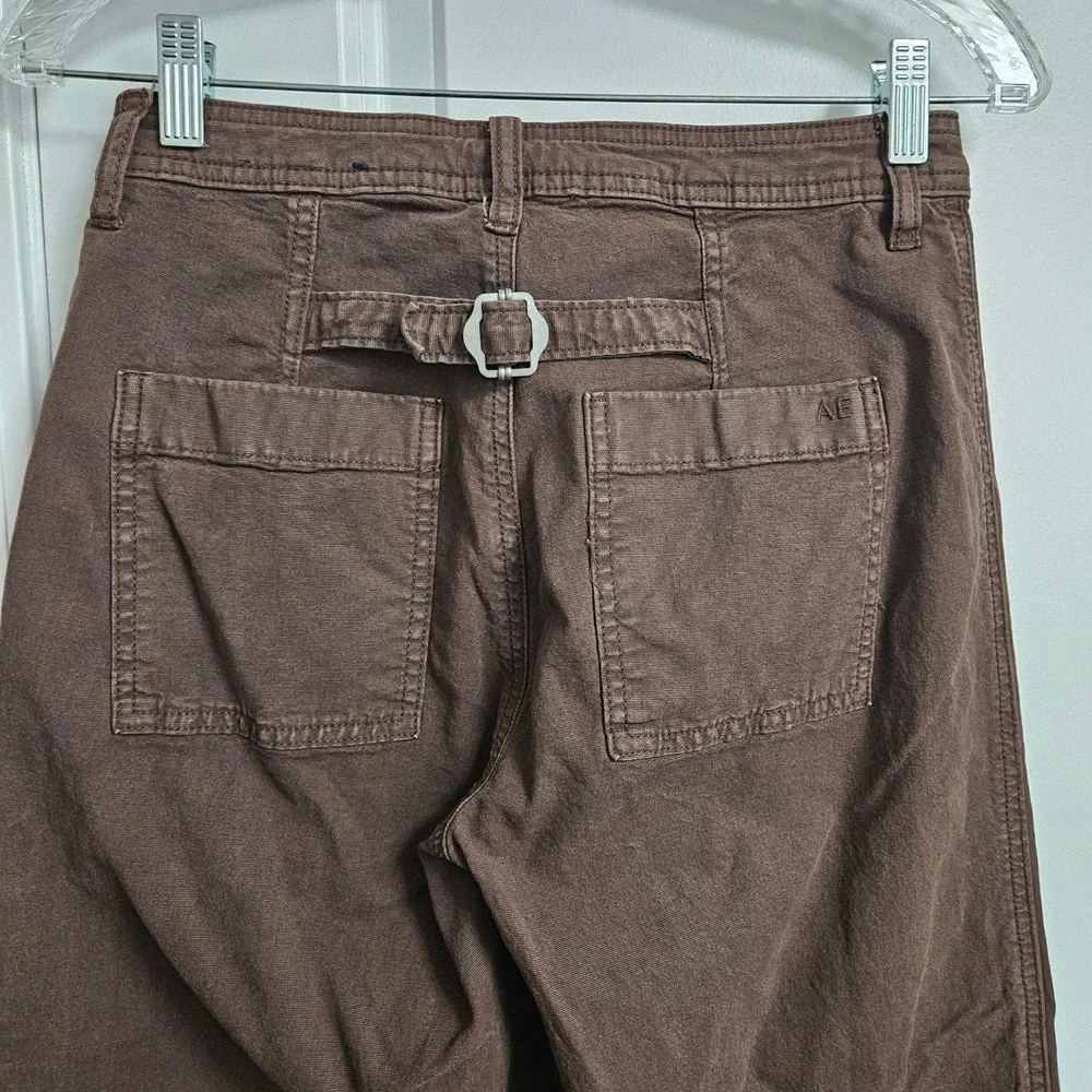 American Eagle Pants Women 0 Brown Stovepipe Stretch Cinch Back Utility Trousers